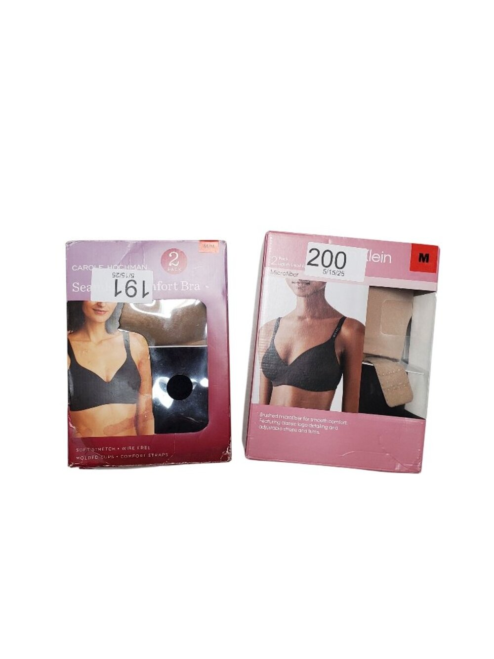 2-Pack Carole Hochman & Calvin Klein Seamless Wireless Bras Medium Black Taupe C